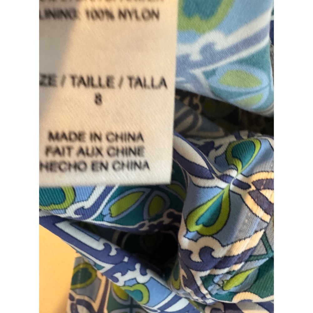 Tommy Bahama Womens Blue Green Geometric Tile Print Bandeau One Piece Swimsuit 8 - Picture 4 of 4